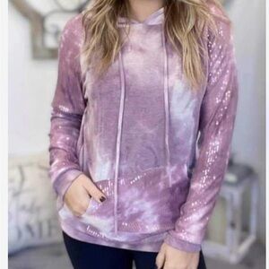 7th Ray lavender hoodie with sequins